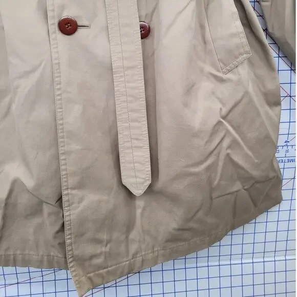 Princine Imports Vintage Beige Double Breasted Trench Coat Classic Style